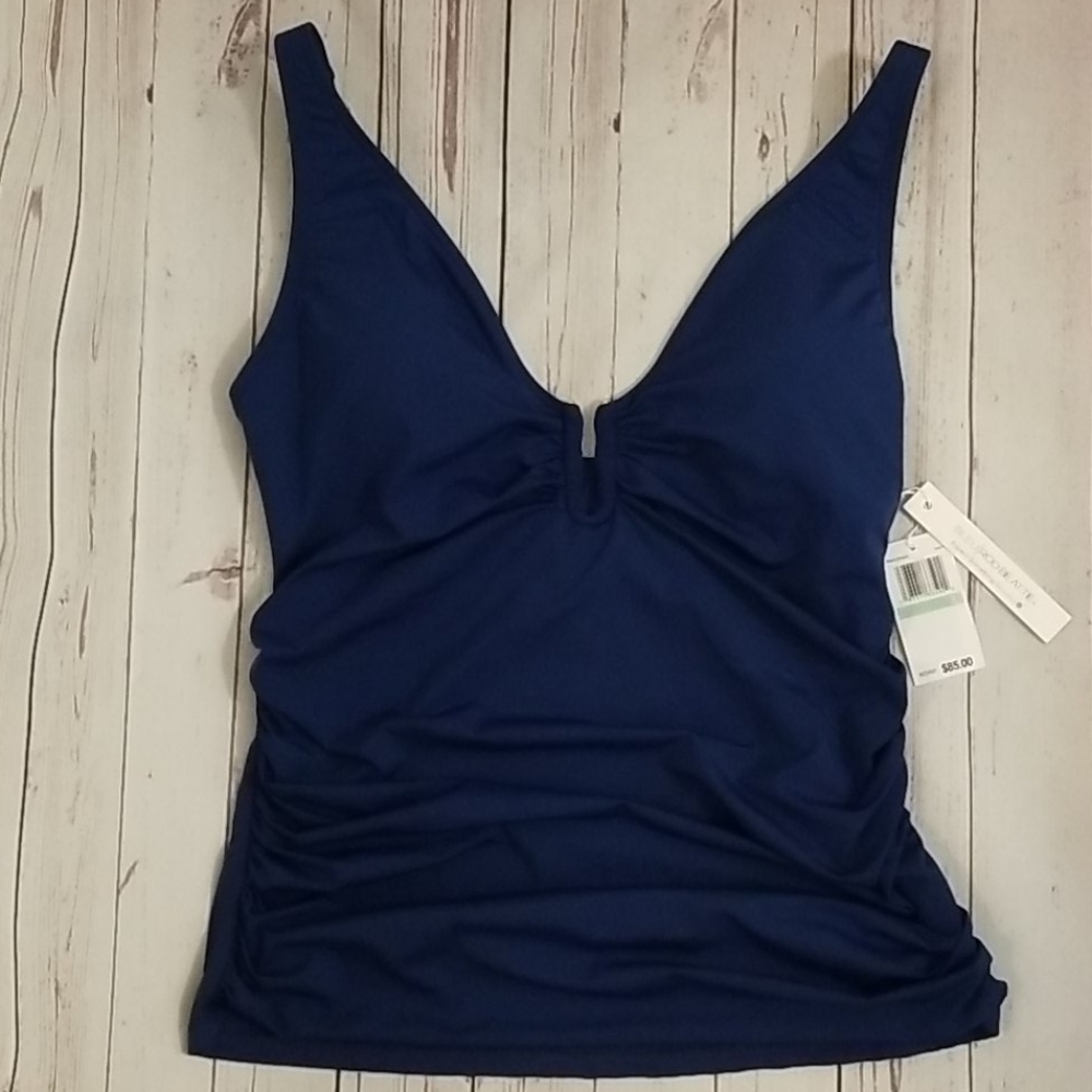 Bleu Rod Beattie Navy/Gold Tankini swim top